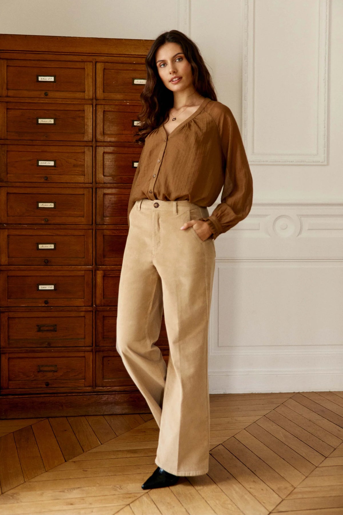 Pantalon Lazare Velours Beige