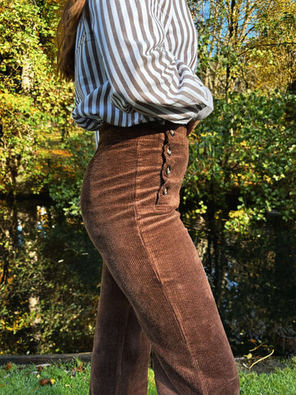 Pantalon Oria Velours Chocolat