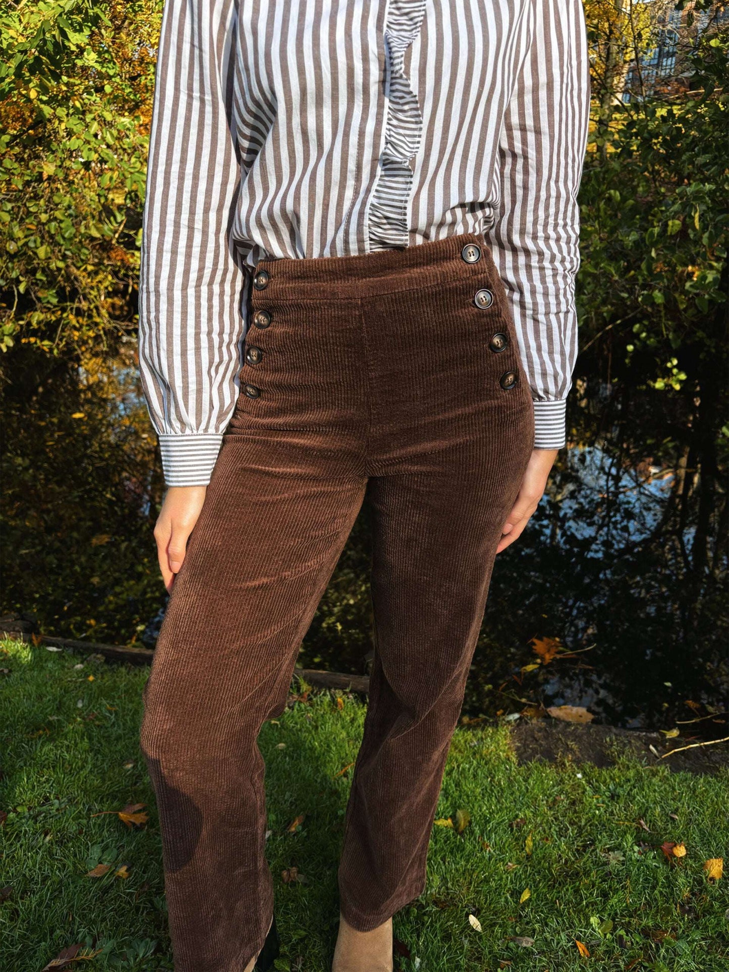Pantalon Oria Velours Chocolat