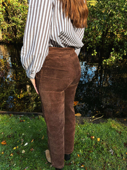 Pantalon Oria Velours Chocolat