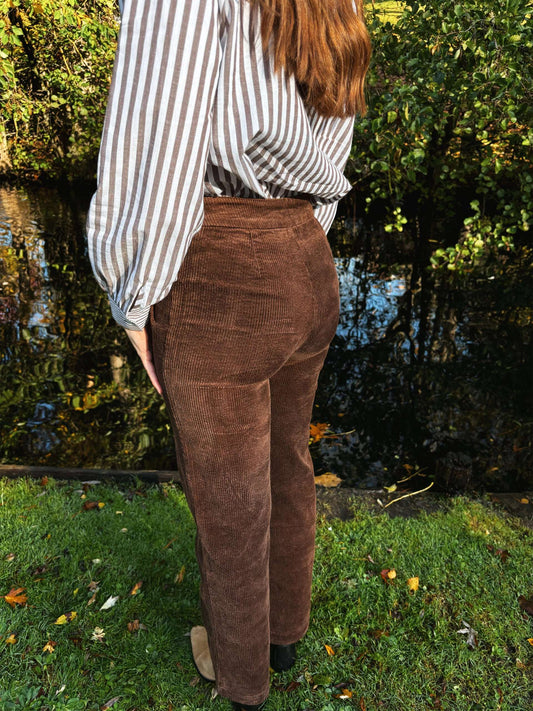 Pantalon Oria Velours Chocolat