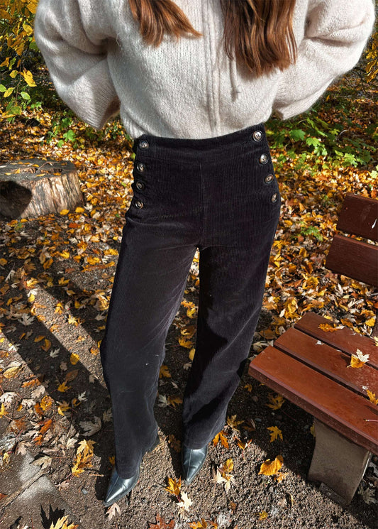 Pantalon Oria Velours Noir