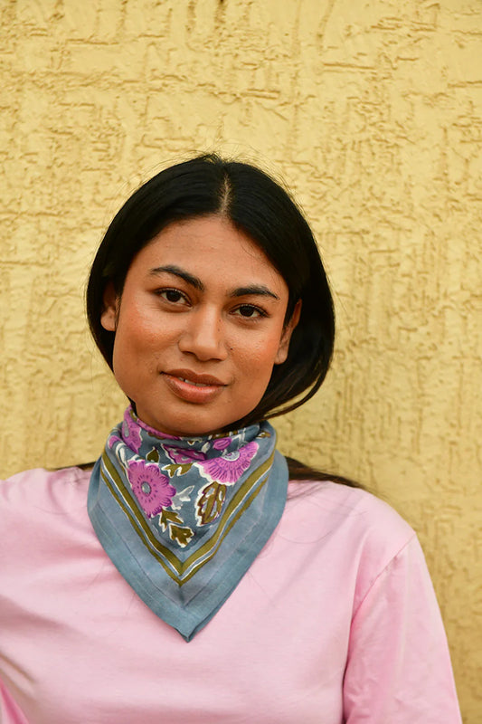 Petit foulard Ani Bleu horizon