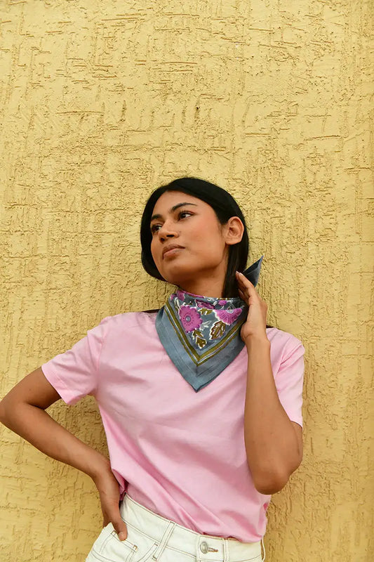 Petit foulard Ani Bleu horizon