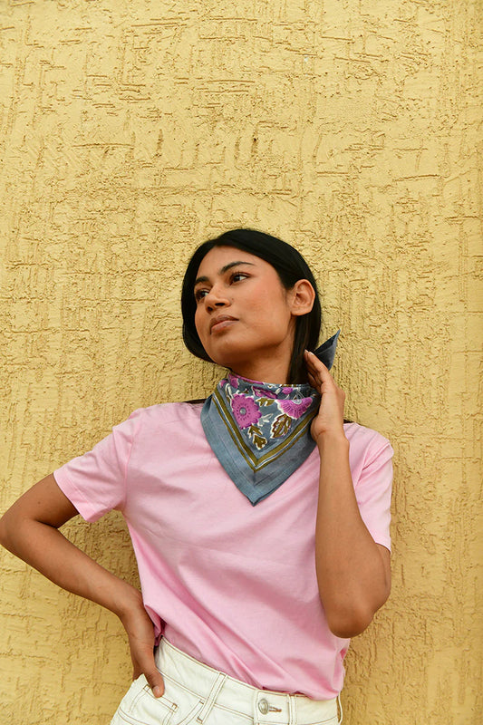 Petit foulard Ani Bleu horizon