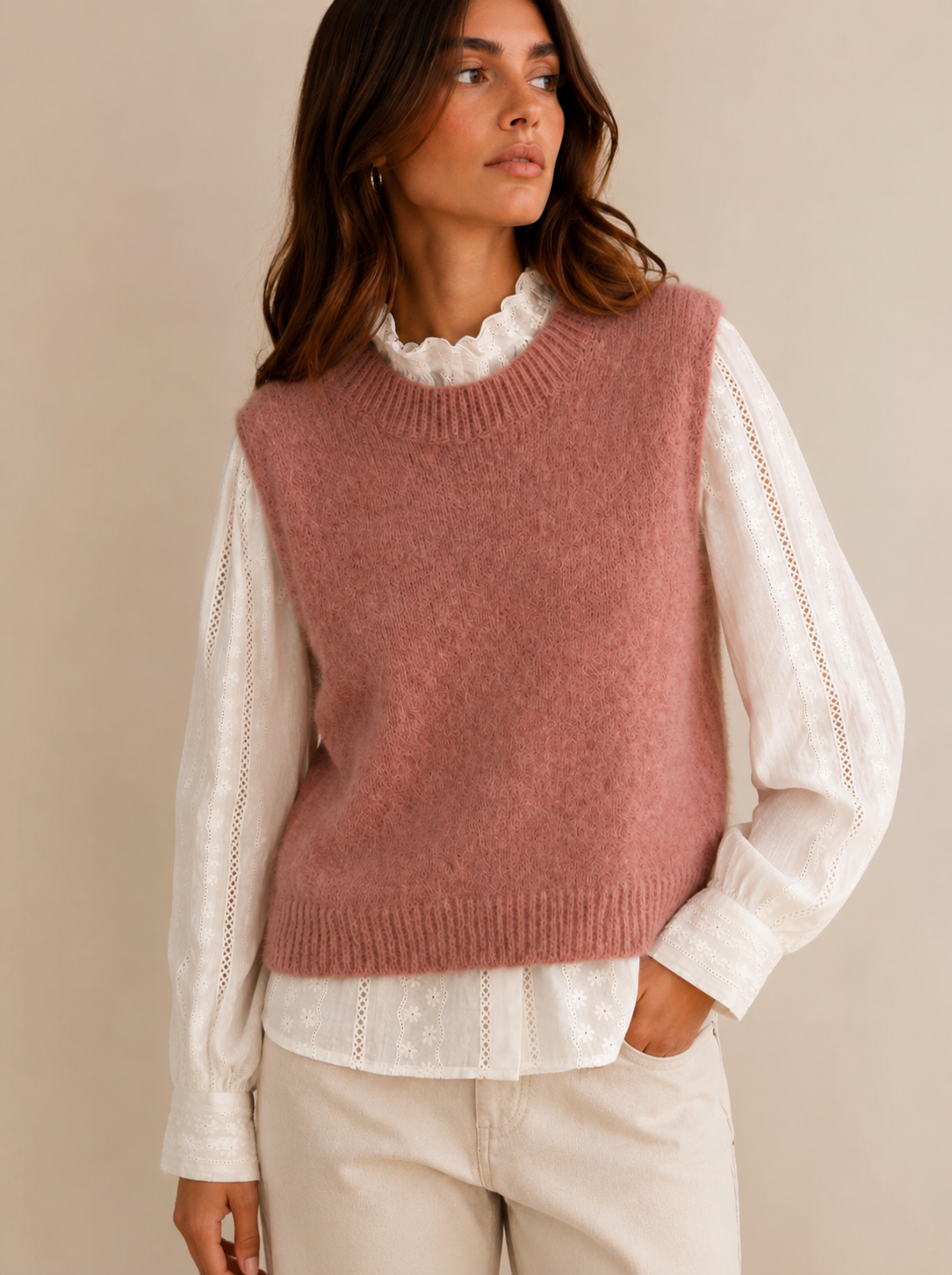 Pull Romy Vieux Rose