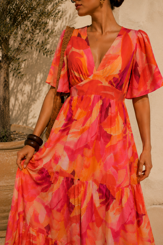 Robe Longue Carmen Floral Les Piplettes