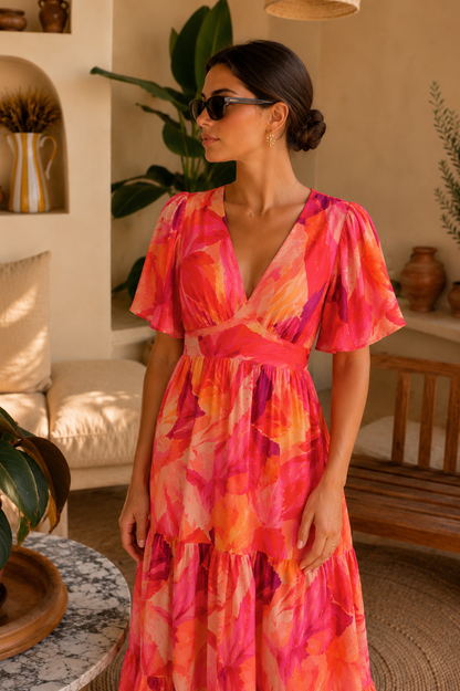 Robe Longue Carmen Floral Les Piplettes