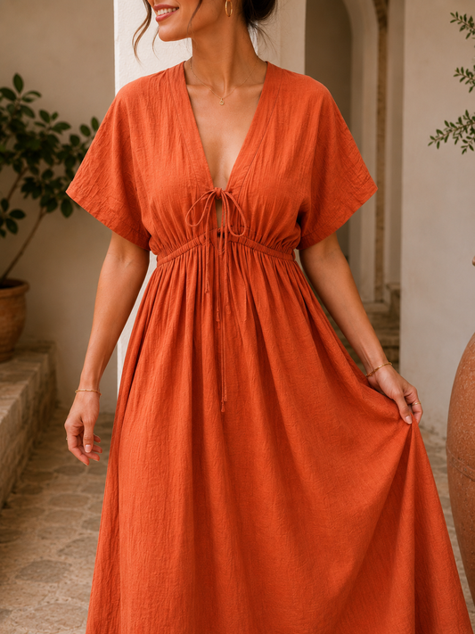 Robe longue Esmée Terracotta Les Piplettes