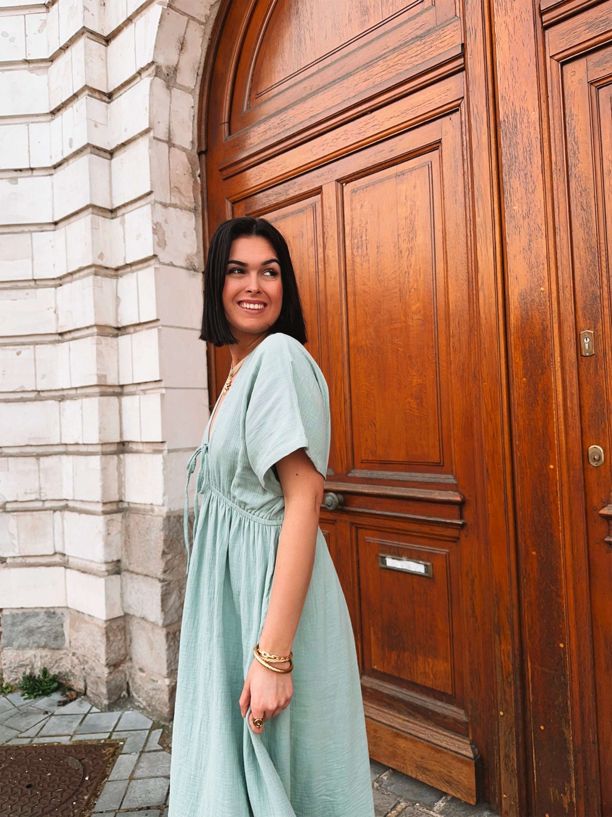 Robe Esmée Vert sauge