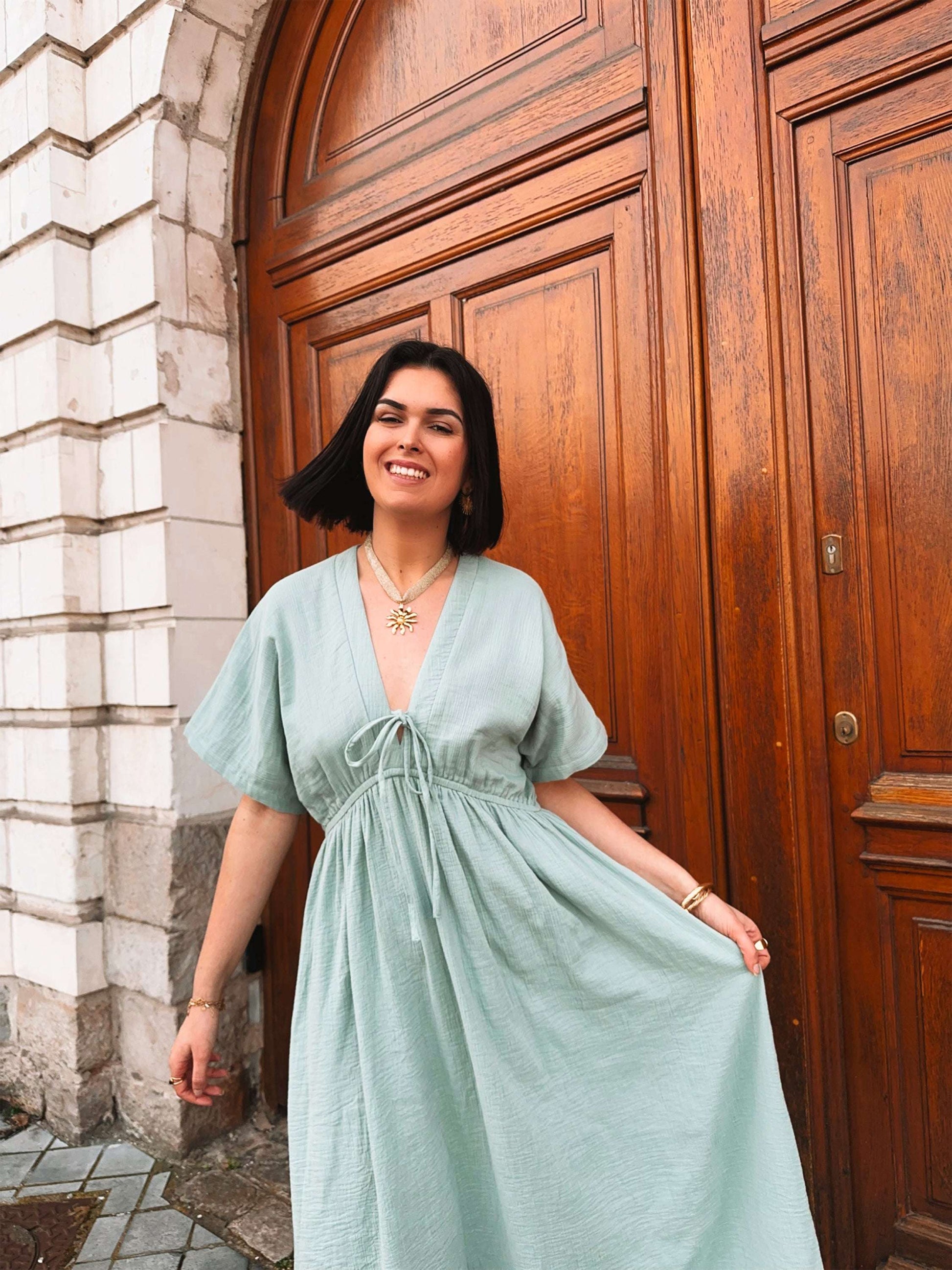 Robe Esmée Vert sauge