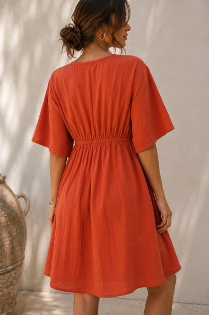 Luz Terracotta Dress