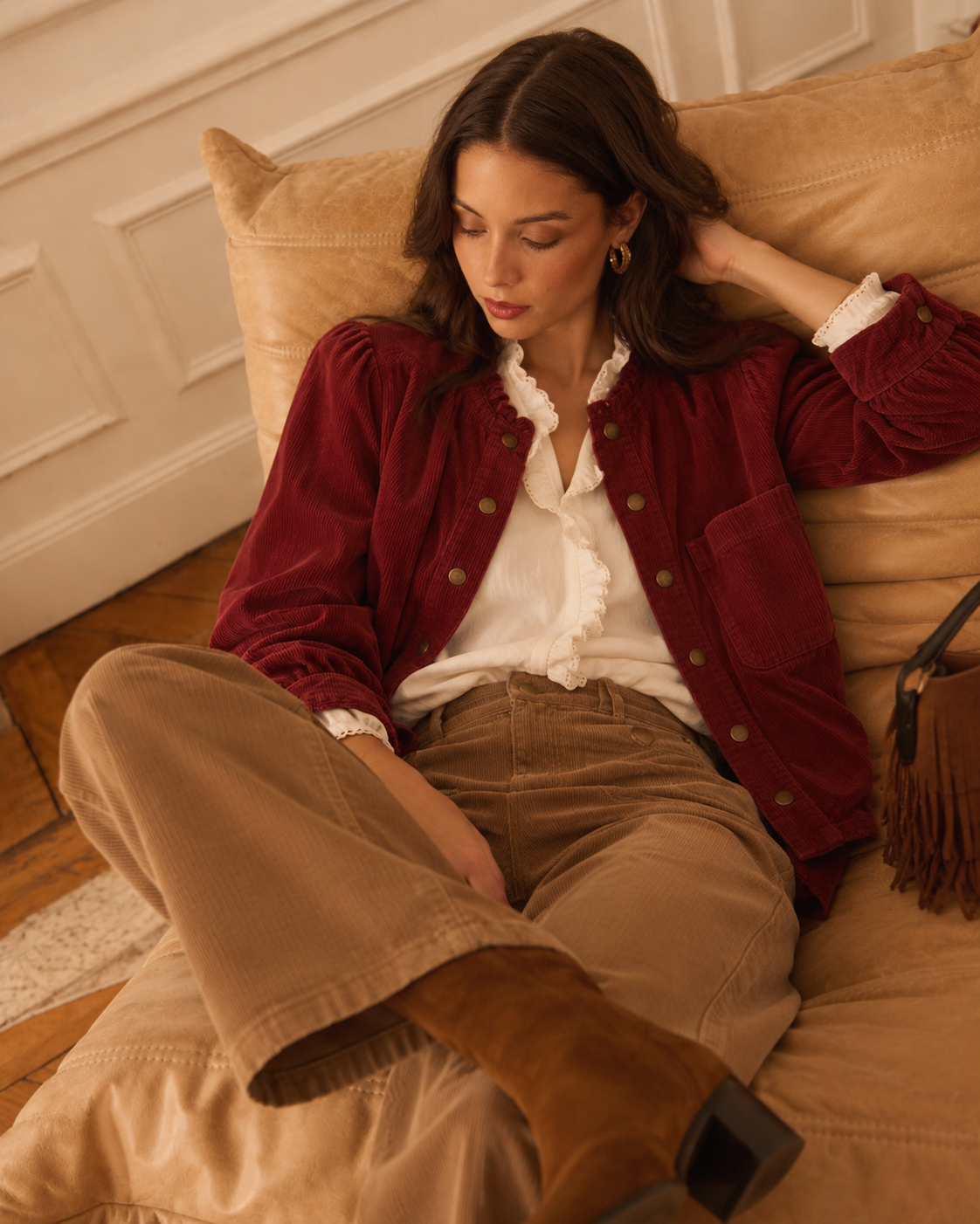 Chemise Lysandre Velours Rouille