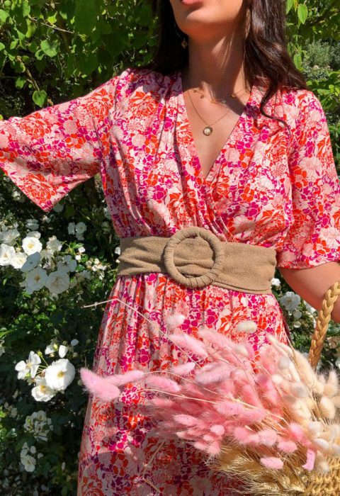 robe longue fleurie dos nu boutique les piplettes