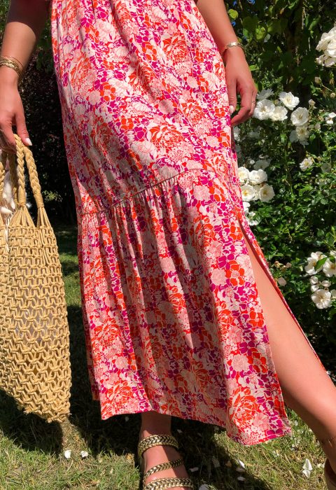 robe longue fleurie dos nu boutique les piplettes