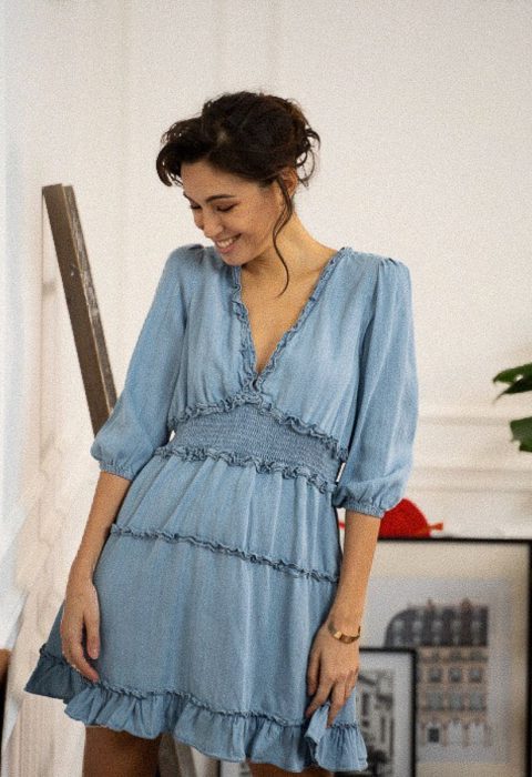 robe courte tencel boutique les piplettes