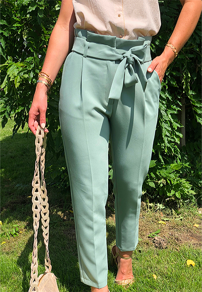 Pantalon Agathe Vert d’eau | LES PIPLETTES - E-SHOP PRÊT-A-PORTER FÉMININ