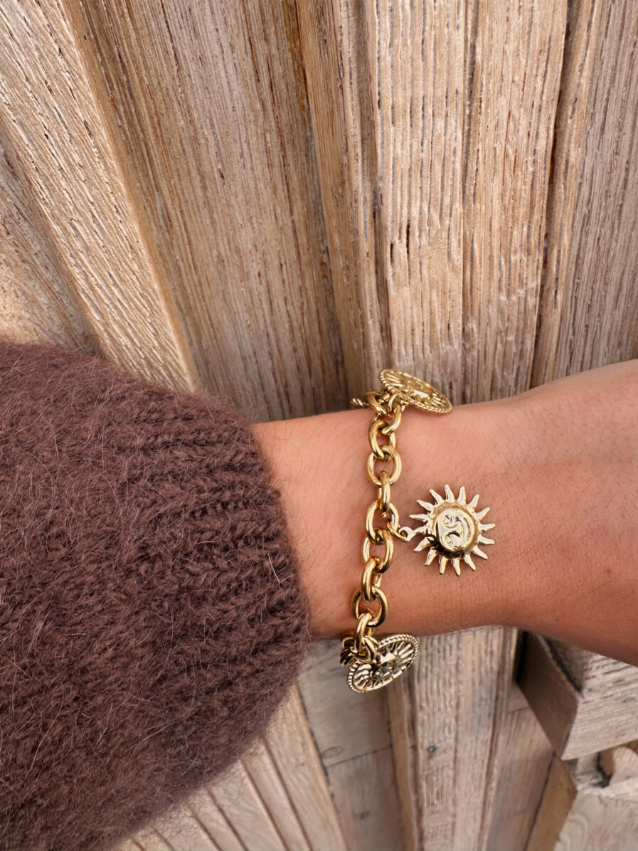 Bracelet soleil doré