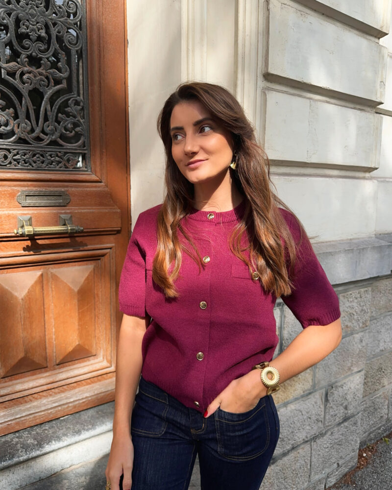 Gilet Carla Prune