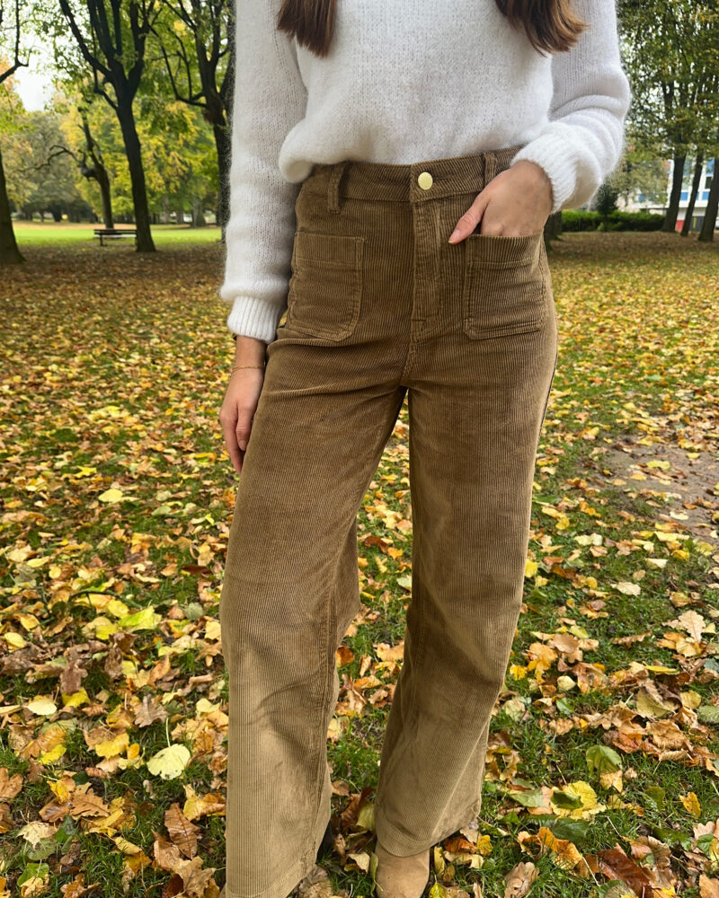 Pantalon Naura Velours Beige