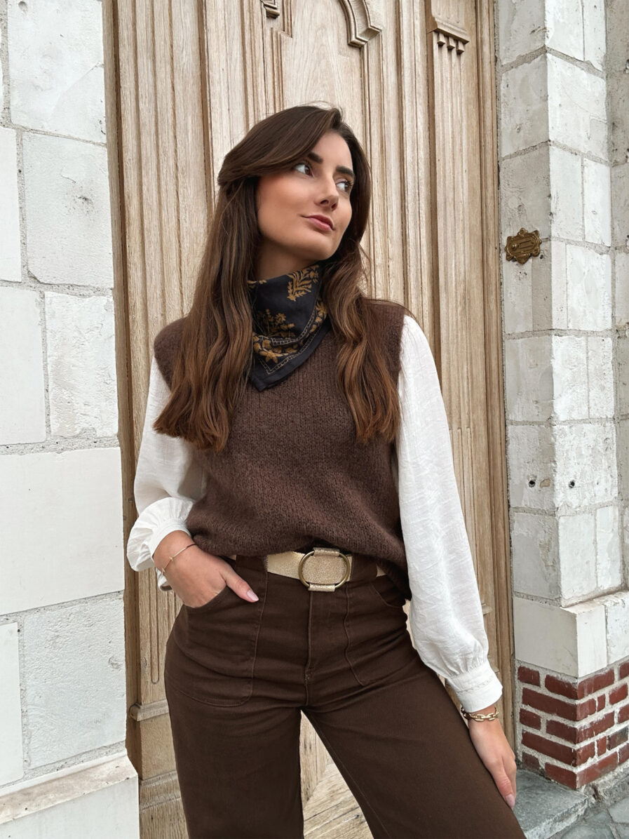 pull enora chocolat