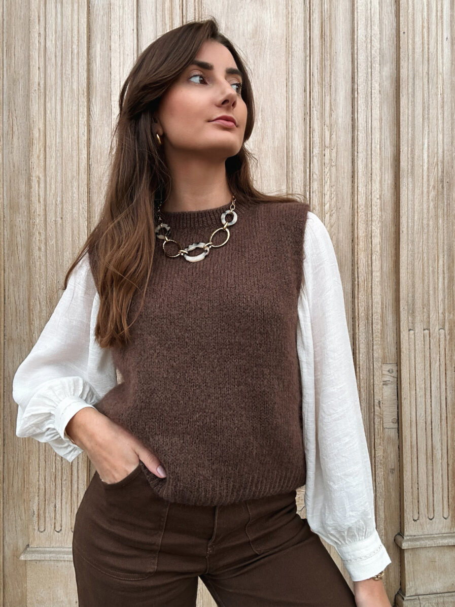 Pull enora chocolat