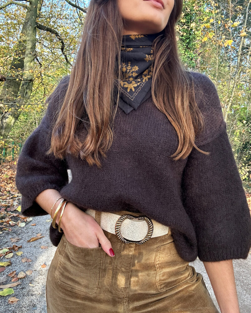 Pull MILO porté par la modèle